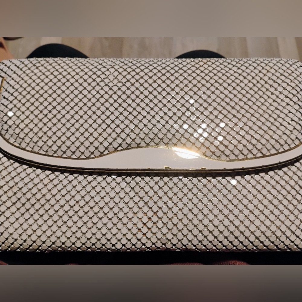 Vintage Y&S Handbag White and Gold Mesh Clutch